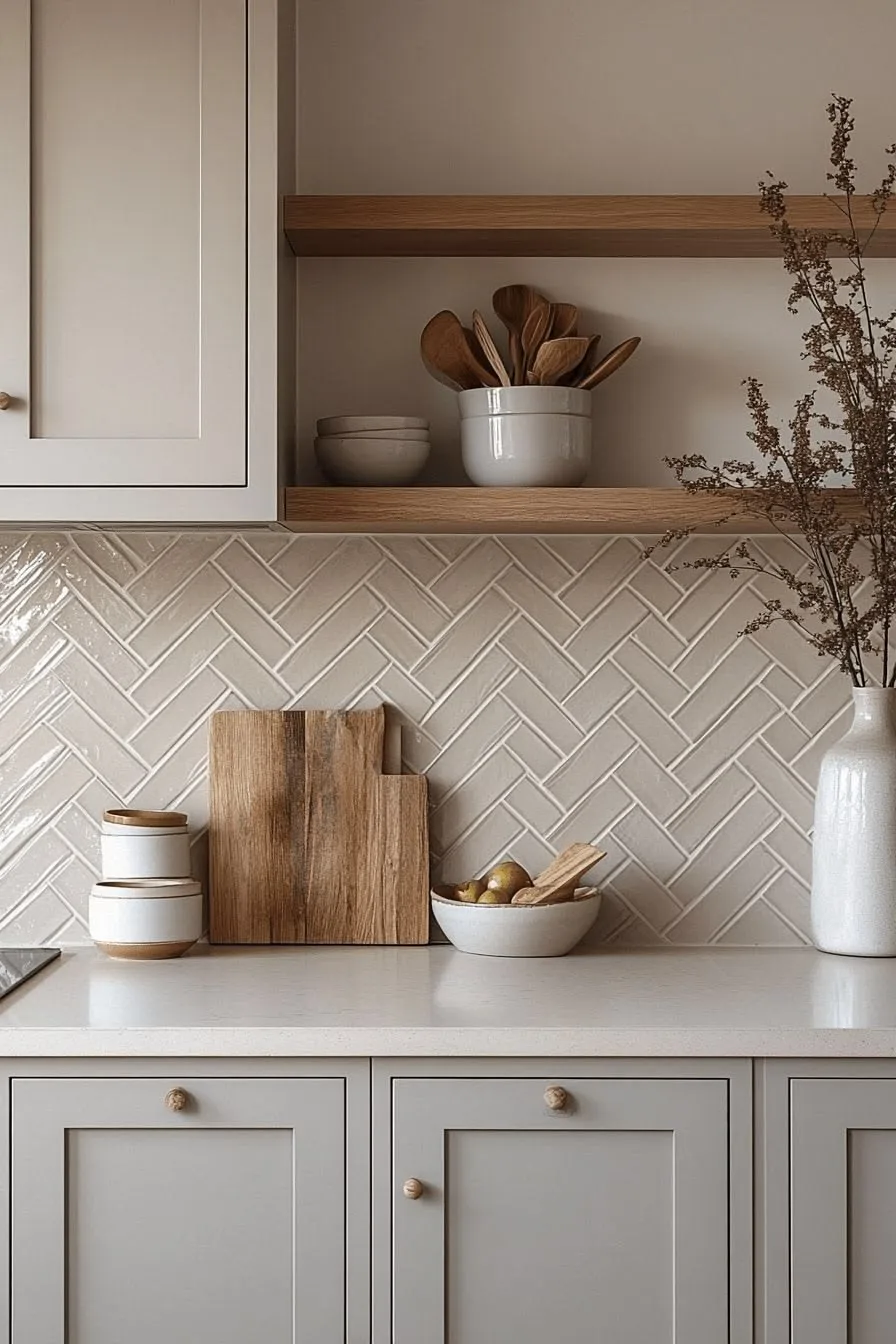 Arch-shaped white picket shower tile with gold fixtures in Bedford Park